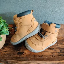 Stride Rite 3m Us Toddler Ankle Boots Memory Foam Surprize Brown Tan Strap Boys