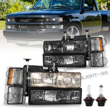 For 94-98 Chevy Silverado C10 Ck 1500 2500 3500 Smoke Lamp Headlights Wbulb For 94-98 Chevy Silverado C10 Ck 1500 2500 3500 Smoke Lamp Headlights Wbulb