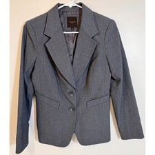The Limited Collection Womens Gray Two Button Tailored Blazer Jacket Size 4
