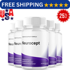 5 Pack Neurocept Nootropic All Natural Formula Brain Supplement 60 Capsules