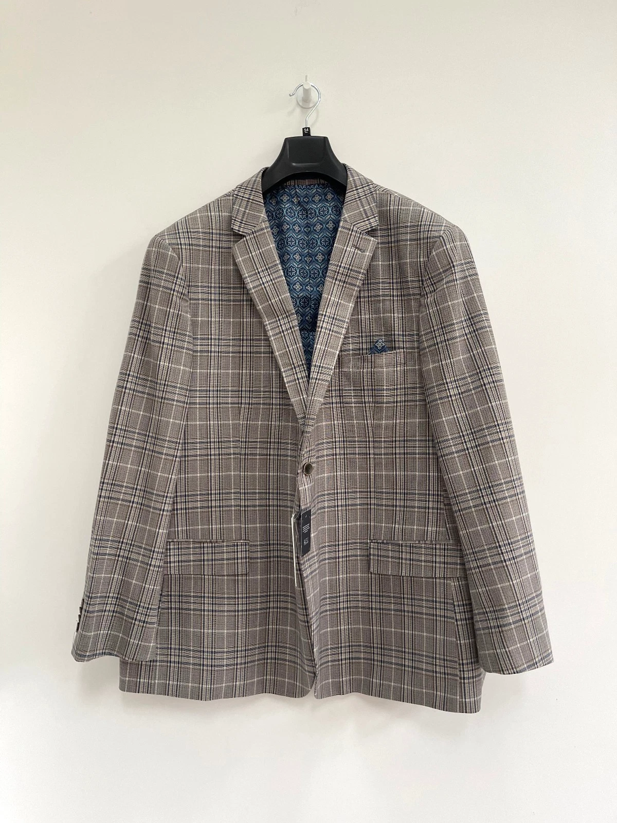 Jacamo Suit Blazer Jacket Grey Beige Blue Check 54R / 54" Chest 🌟BNWT
Opens in a new window or tab