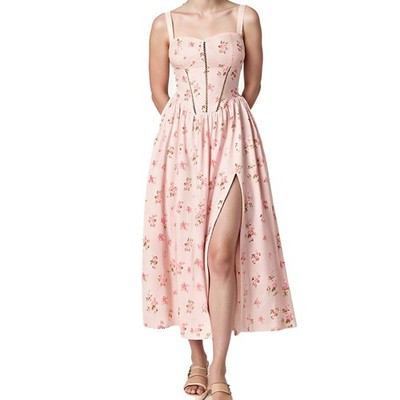 New Summer Chic Elegant Sexy Bombshell High Slit Slim Fit Printed Maxi Dress