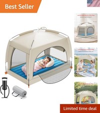 Inflatable Toddler Travel Bed with Tent - Lightweight Air Mattress for Kids