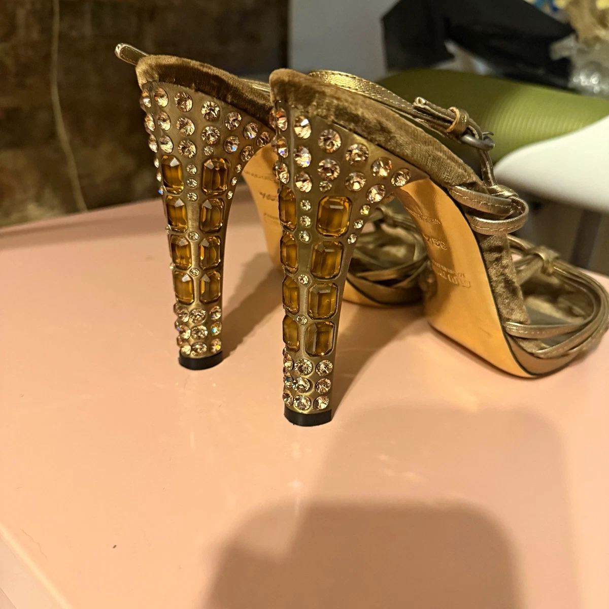 Miu Miu Sandals and Flip Flops Gold for sale | eBay