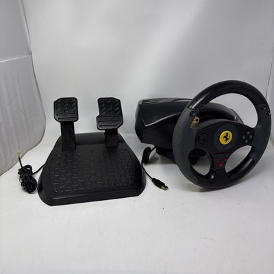 Thrustmaster Ferrari GT 2 In 1 Racing Wheel Pedals PS2 PC Rumble Force Black