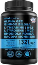 12-In-1 Nootropic Ginkgo Biloba for Brain Support, Memory and Focus - B12, Alpha