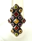 VTG Nicky Butler Gemstone Cluster Ring 925 Sterling Silver 1.5" Long Sz 7