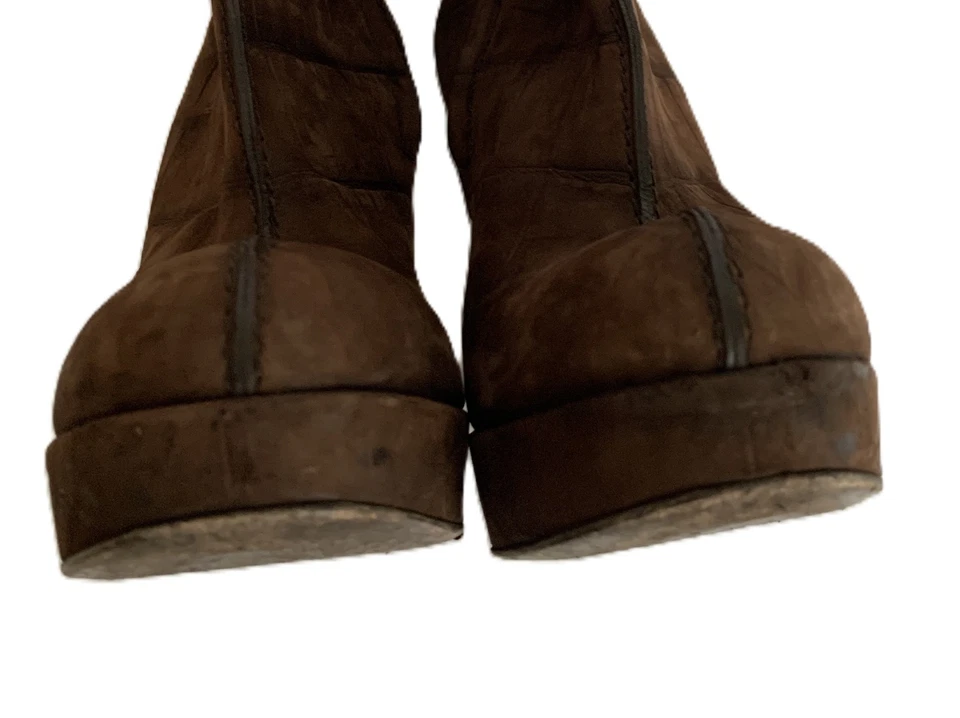 YSL Tribute Platform Boots 38 Knee High Suede Look Italy 1970's Glamour Feel - Image 4 of 4