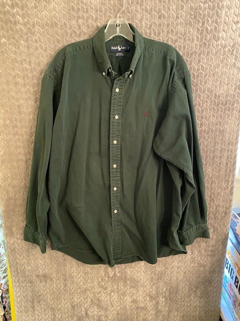 Vintage 90s Polo Ralph Lauren Blaire Shirt Mens LT Large Tall Green Button Down 