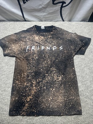Vintage 2004 Friends Bleach-dyed Black Tshirt Officially Licensed Medium 