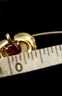 18K Garnet Dangling Heart Choker Necklace W/Matching Heart 14K Studs By Designer — photo 8