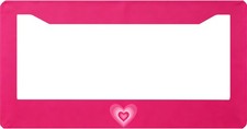 Hot Pink Heart Gray Leopard License Plate Frame 6.3x12.2in Aluminum Car Truck