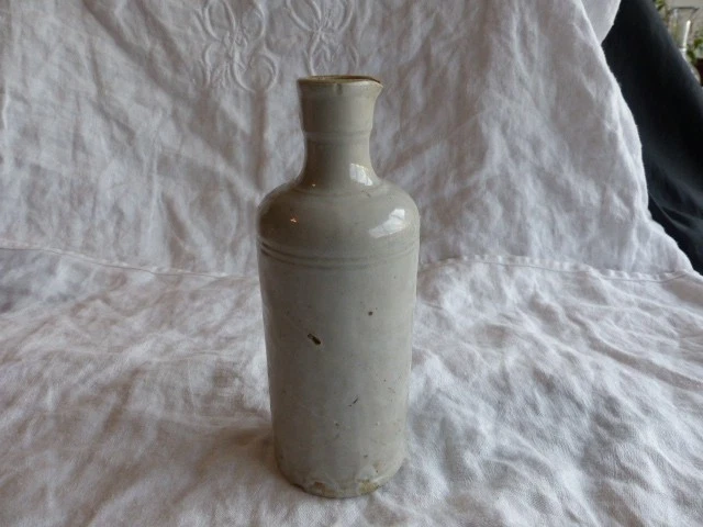 ANCIENNE BOUTEILLE A ENCRE EN GRES EMAILLE - Photo 2/4