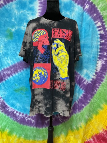 Chemistry Find Balance Tie Dye Skull T-Shirt Good Vibes XL