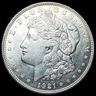1921 Morgan Dollar Silver $1 Philadelphia AU BU Detail US Coin