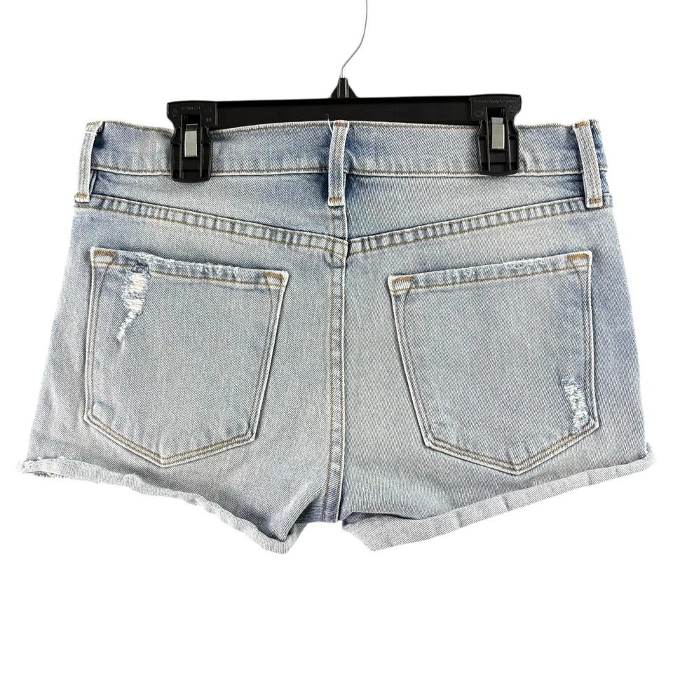 Pantalones cortos de mezclilla Frame Le Cutoff para mujer talla 25 lavado ligero desgastado deshilachado Foto 2 de 4