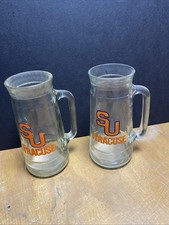 2 Syracuse University Beer Mugs 7” Tall