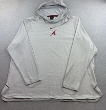 Alabama Crimson Tide Shirt Mens 3XL Gray NCAA Football Nike Dri Fit Hooded