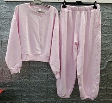 New Victoria's Secret Pink Campus Fleece Sweatpant  Shirt Set Pink Size Medium