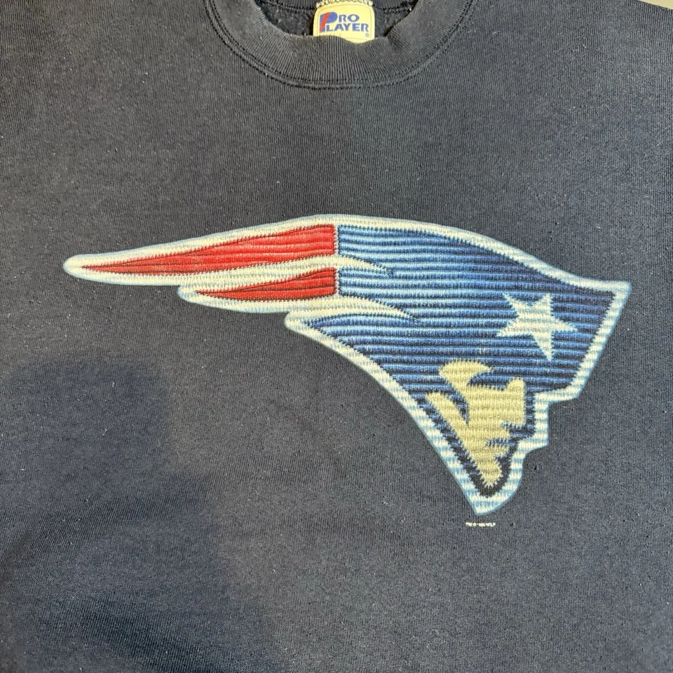 Vintage New England Patriots Mens Large Crewneck Sweatshirt Blue Pullover - Image 2 of 4