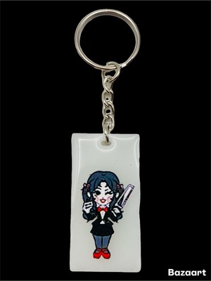 Saw Billy Doll Inspired Keychain Handmade Resin Halloween Scary Cute Horror