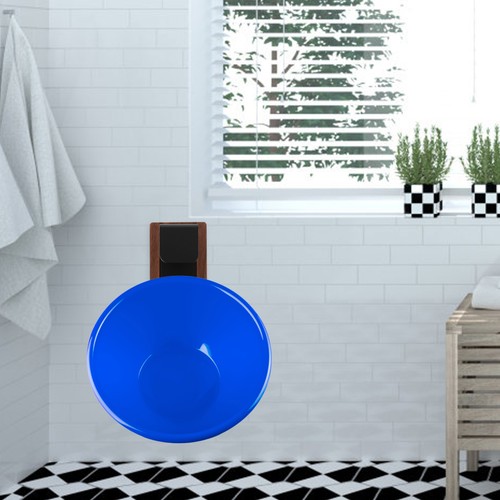 Gancio porta asciugamani bagno da parete per lavabo in legno massello - Foto 4 di 17