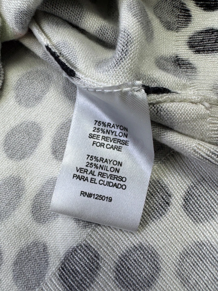 Joseph A Sweater Women 2X Artsy Geometric Polka Dot 3/4 Sleeve Cardigan Tunic - Image 4 of 4