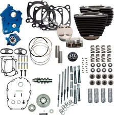 S&S Power Package Kit 132" w/Gear Drive Black/Chrome #310-1234 Harley Davidson