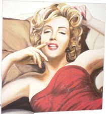 Quadretto Quadro da parete con strass Marilyn Monroe 14 x 14 cm