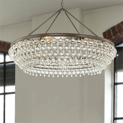 Calypso 40" Wide Bronze and Glass Round Kitchen Island Chandelier - Picture 1 of 8