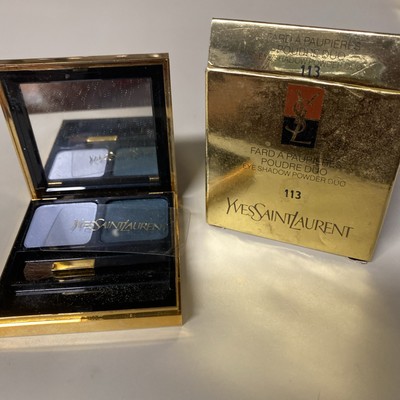 YSL Eye Shadow Powder Duo #113 Powder Blue & Teal Vintage Rare