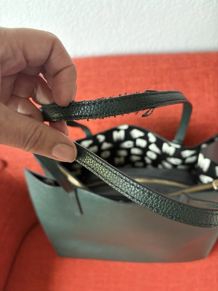 Marc Jacobs  Leather Grinder tote bag in  Dark Green  - Image 3 of 4