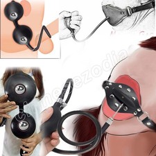 Inflatable Insert Mouth Gags Ball Studded Plugs Slaves Panel Pump Gags Game