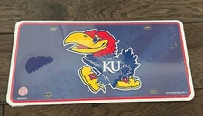 KANSAS JAY HAWKS METAL LICENSE PLATE FRAME FROM RICO INDUSTRIES