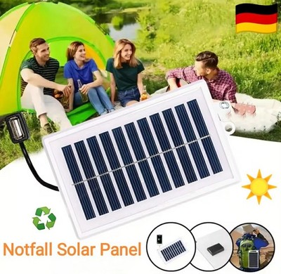  Mini USB-Solarpanel für Outdoor ️Camping Wandern Notfall Ladegerät Solarstrom 