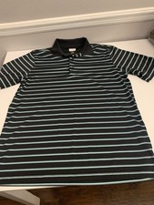 Greg Norman Shark Play Dry Stripped Blue M Pullover 1/4