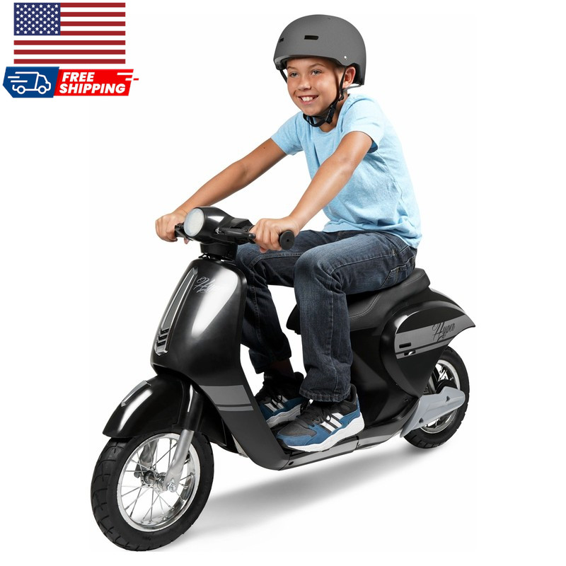 24V Retro Scooter Powered Ride-On with Easy Twist Throttle for Kids Ages 13 Year