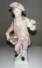  Antique KPM Royal Berlin Figurine, Boy with Rose
