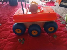 Vintage Fisher Price Bouncing Buggy Car Collectible 6.5" Orange 1973 Made in USA