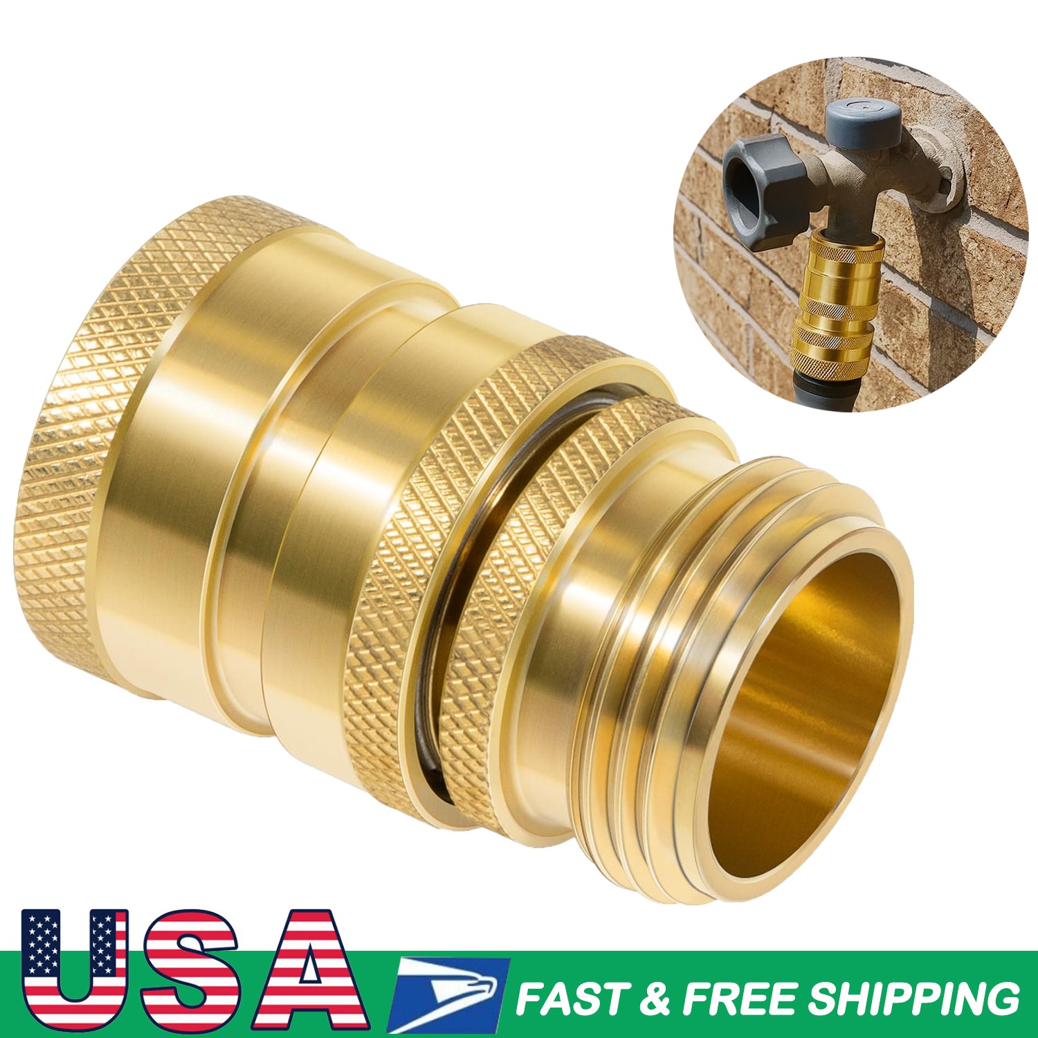 Hose Quick Disconnect Set Heavy Duty Brass 3/4” Replace for Dramm 22729