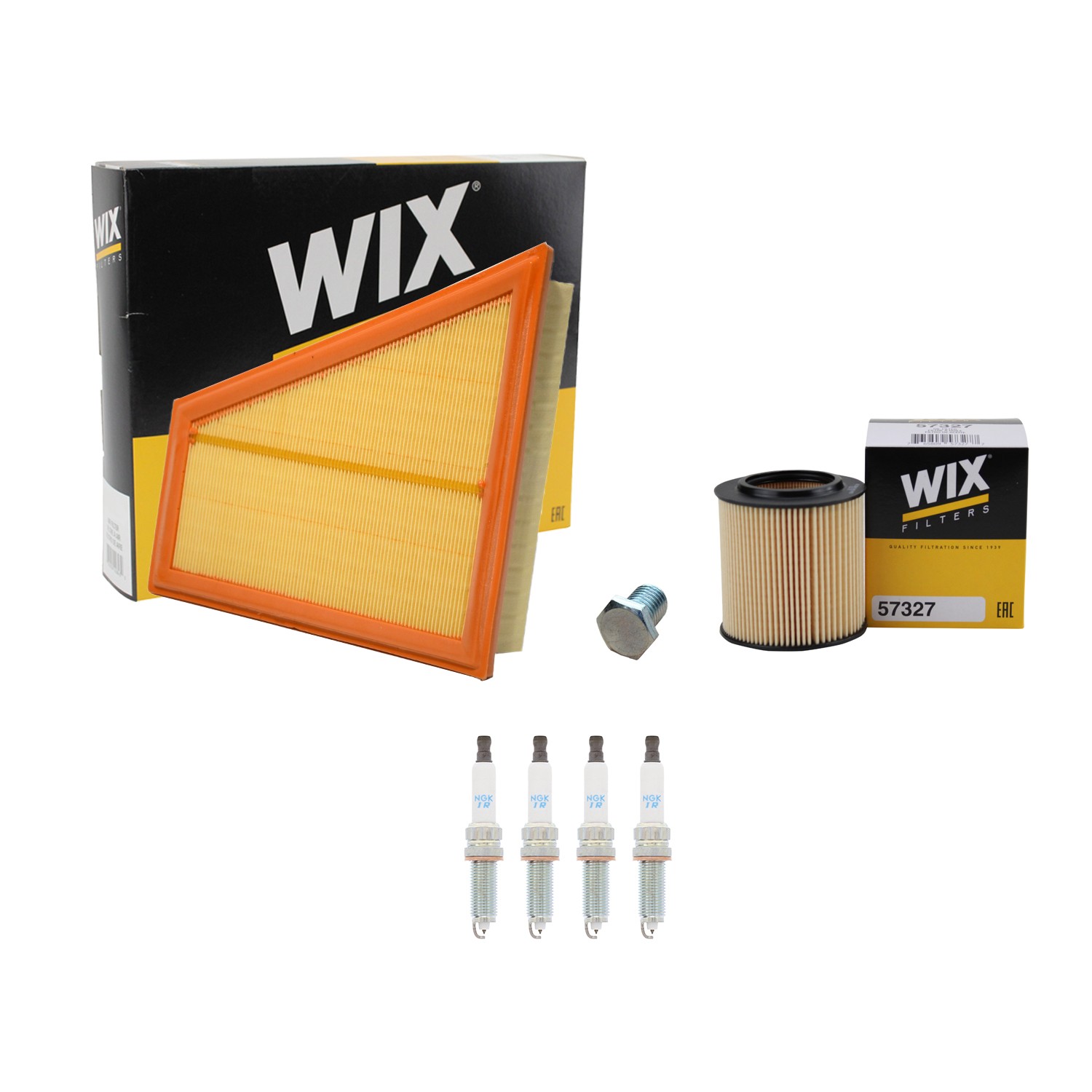 Wix Engine Air Oil Filters  NGK 4 Spark Plugs Kit for E84 X1 F10 528i xDrive L4