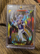 2024 Panini Select Premier Level J.J. McCarthy #134 Red Yellow Shock Prizm (RC)