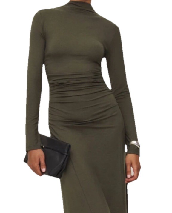 Reformation Nemy Knit Dress Color - Pine Tree