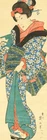 菊川英山 Kikukawa Eizan (1787-1867) Woodblock Print Hanging Scroll / Ukiyo-e Beauty