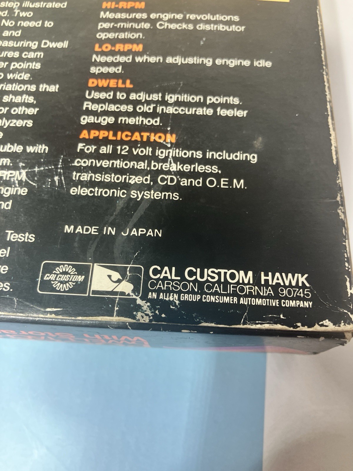 Vintage Cal Custom Hawk Dwell Tachometer Pocketune  Meter