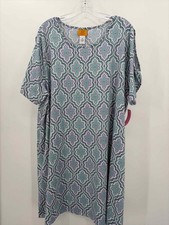 Pre-Owned Ruby Road Blue Size 2X Knee Length Short Sleeve Dress