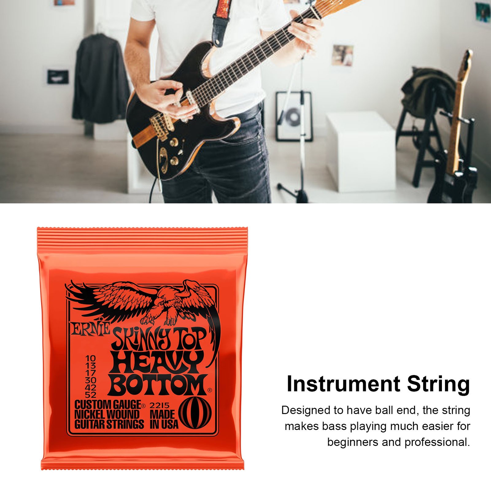 Electric Guitar String Copper Ball End Hex Carbon Steel Wire Instrument Accessor