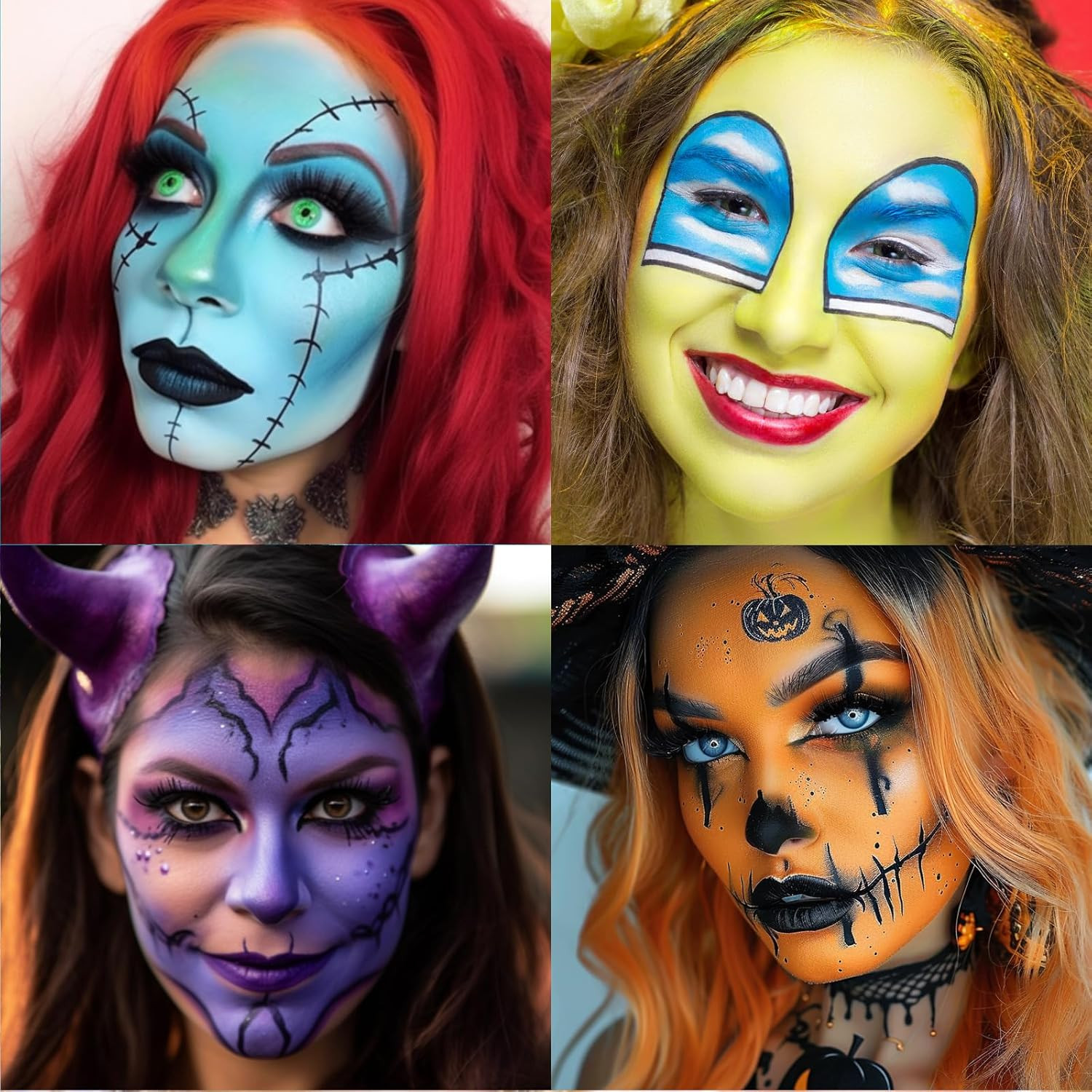 Macaron Face Body Paint Set, 15 Colors Painting Palette Makeup Kit + 10Pc Colorf