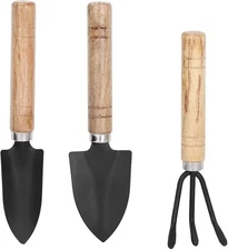 3pc Mini Garden Tool Set ~ Trowel, Rake, Shovel ~ Home Kit For Potted Plants