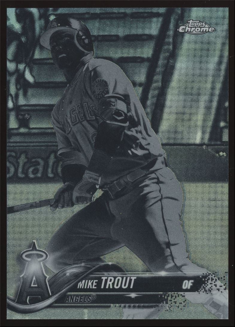 2018 Topps Chrome Negative Refractor Mike Trout #100 Los Angeles Angels Case Hit